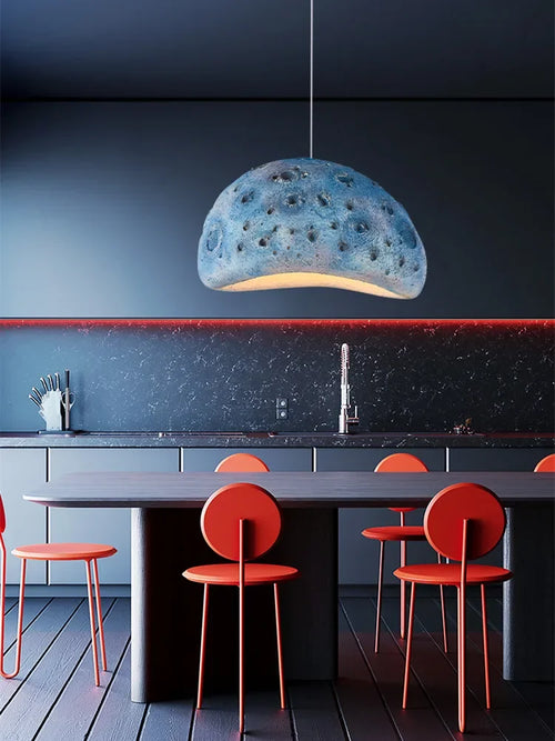 Minimalist wabi-sabi LED chandelier for loft and cafe decor - vue 6 sur 9
