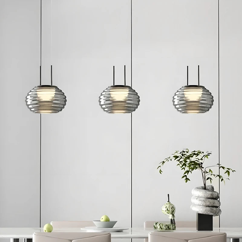 Modern nordic striped glass LED chandelier