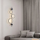 Minimalist Nordic wall light with 3 art deco metal rings