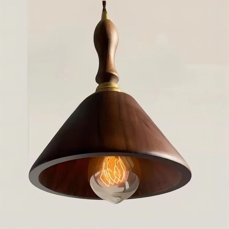 Japanese style solid wood chandelier for elegant interiors - vue 6 sur 7