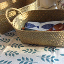 hand-woven straw storage basket for various uses