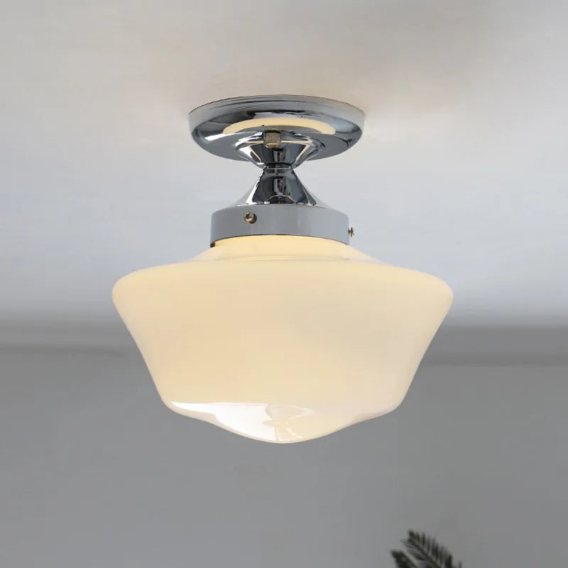 Medieval Bauhaus glass ceiling lights for porch and balcony, simple bedroom and hallway chandeliers