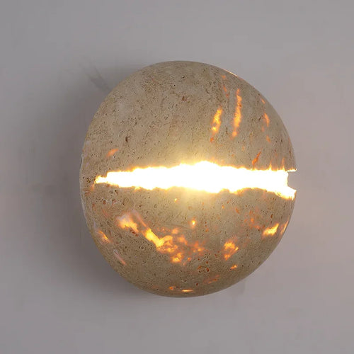 Retro wall light in natural stone dinosaur egg design - vue 5 sur 6