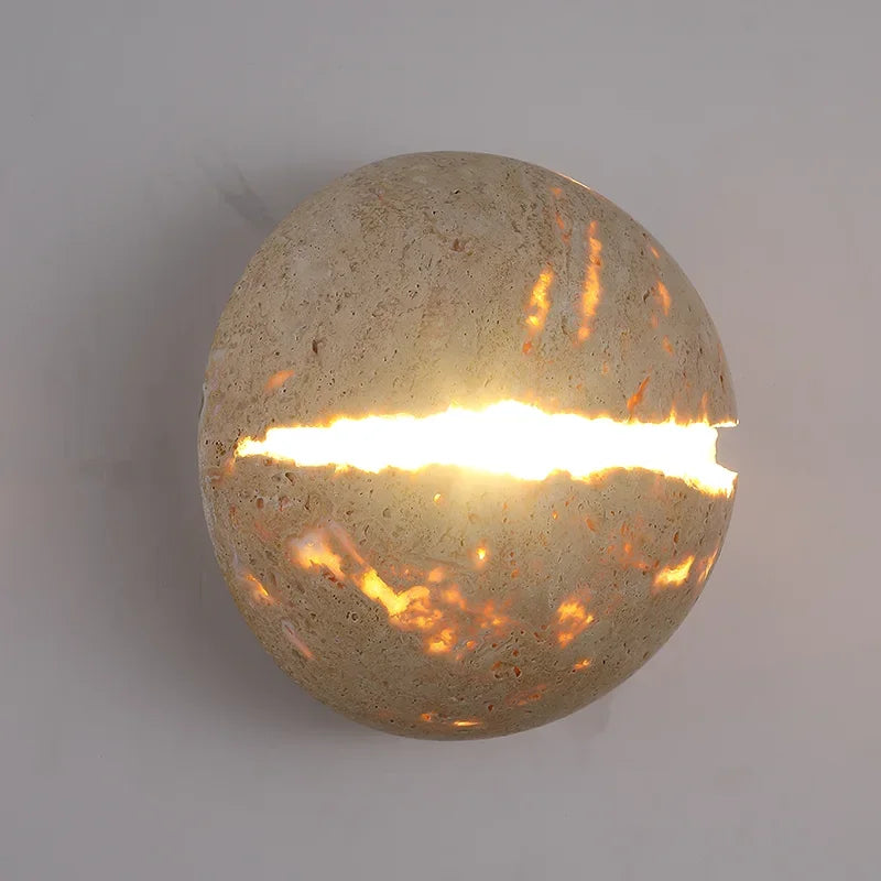 Retro wall light in natural stone dinosaur egg design - vue 4 sur 6