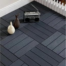 Clip-on PVC outdoor floor tiles with wood effect