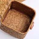 handwoven seaweed storage basket with lid