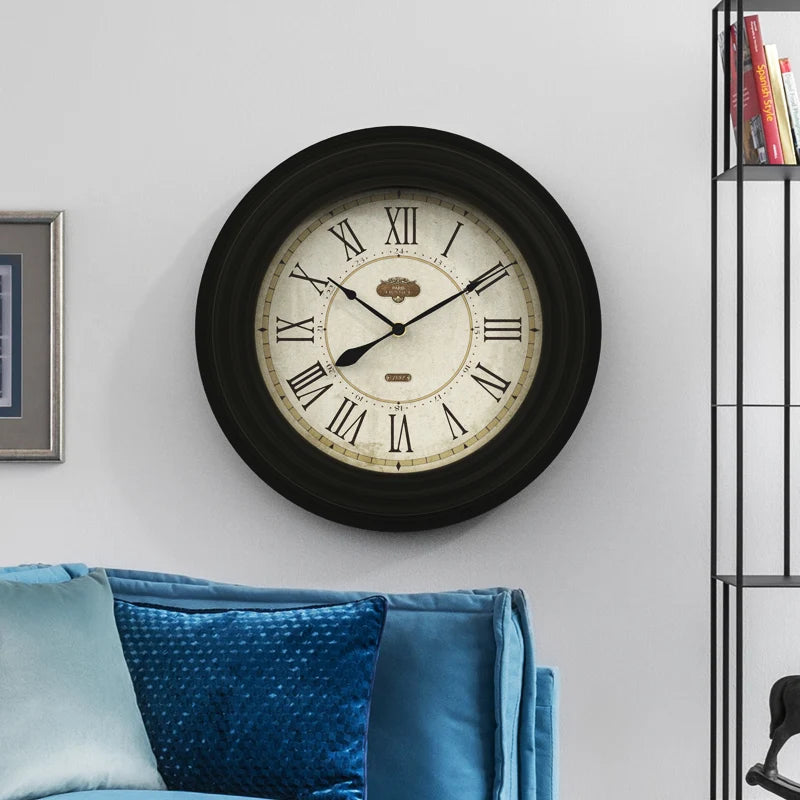 retro industrial style wall clock for home decor - vue 4 sur 8