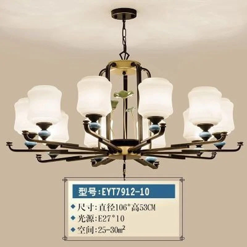Chinese retro chandelier for elegant and cosy lighting - vue 16 sur 21