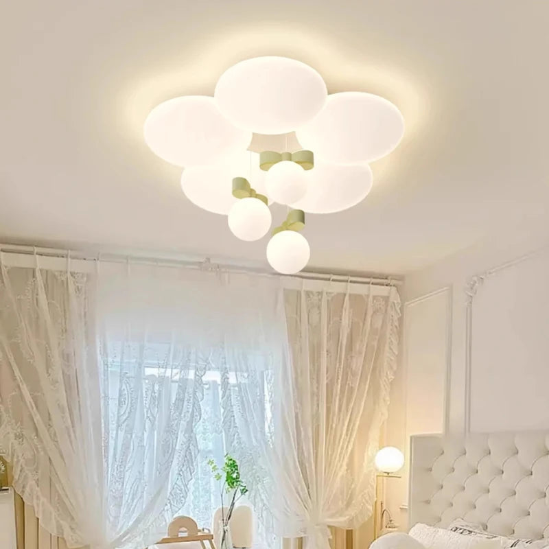 Modern floral ceiling light for a romantic and cosy children's bedroom