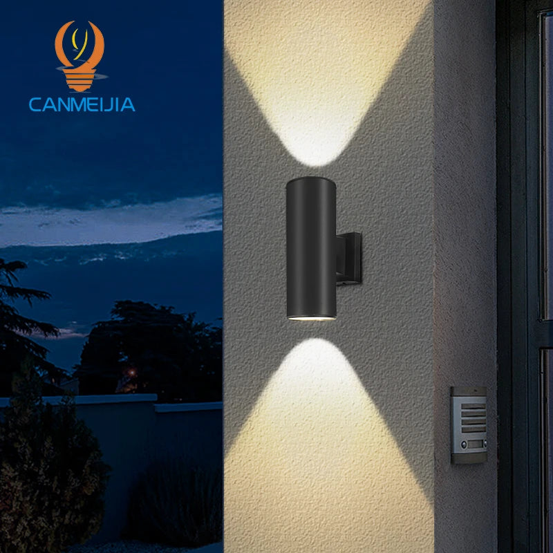 Modern double head outdoor wall light waterproof garden