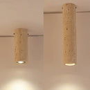 light yellow travertine cylindrical surface mounted ceiling light