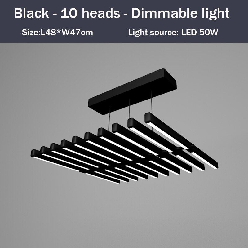 LED designer chandelier in Bilbao light rod - vue 7 sur 15