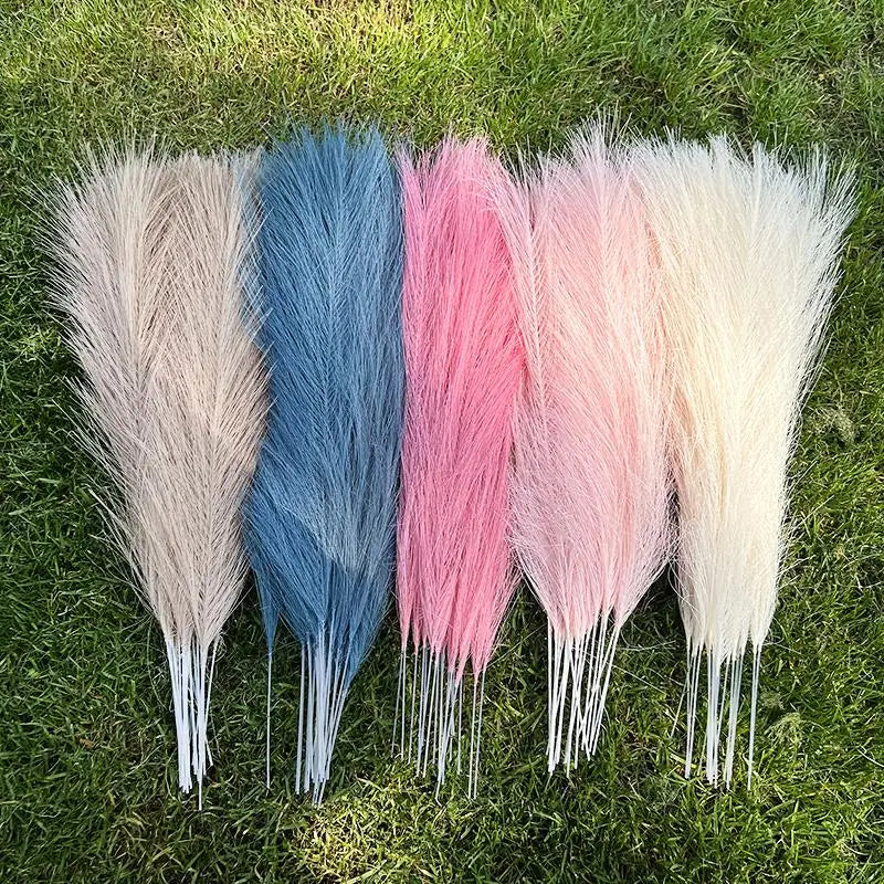 Set of artificial pampas grass bouquets for indoor decoration - vue 3 sur 15