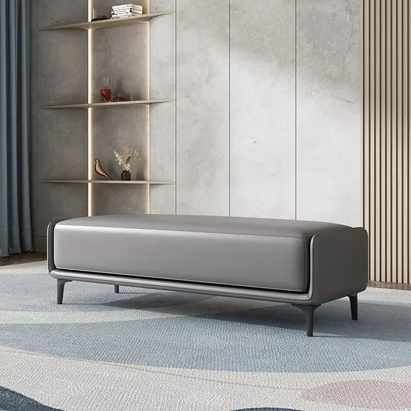 designer Italian leather stools for living room and bedroom - vue 13 sur 15