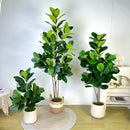 Artificial ficus branches with large banyan leaves for garden decoration