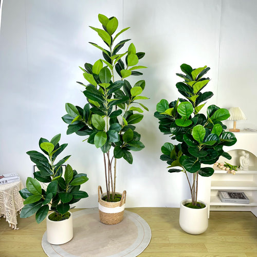 Artificial ficus branches with large banyan leaves for garden decoration - vue 6 sur 36