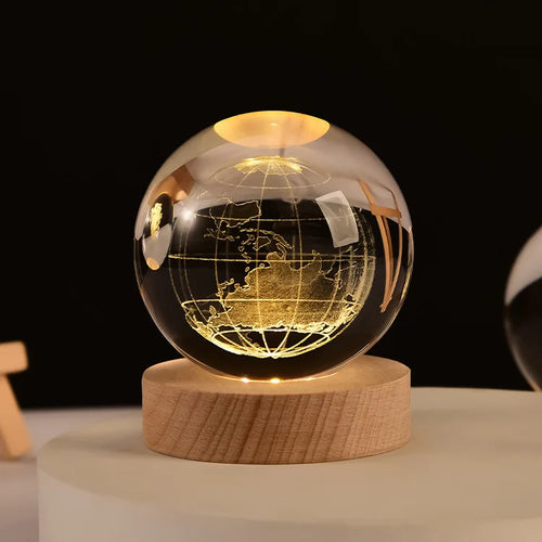 3D crystal ball solar system engraved decorative gift - vue 16 sur 32
