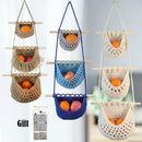 macrame hanging baskets set of three storage tiers