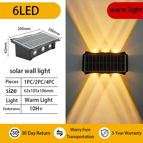 Waterproof solar wall light for decorative outdoor lighting - vue 11 sur 11