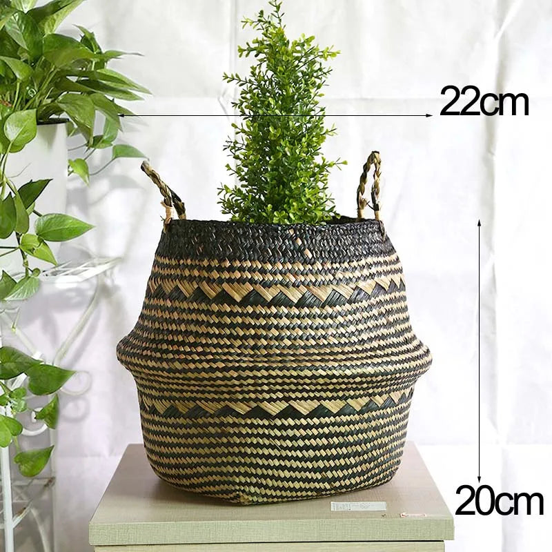 foldable wicker storage basket for toys and laundry