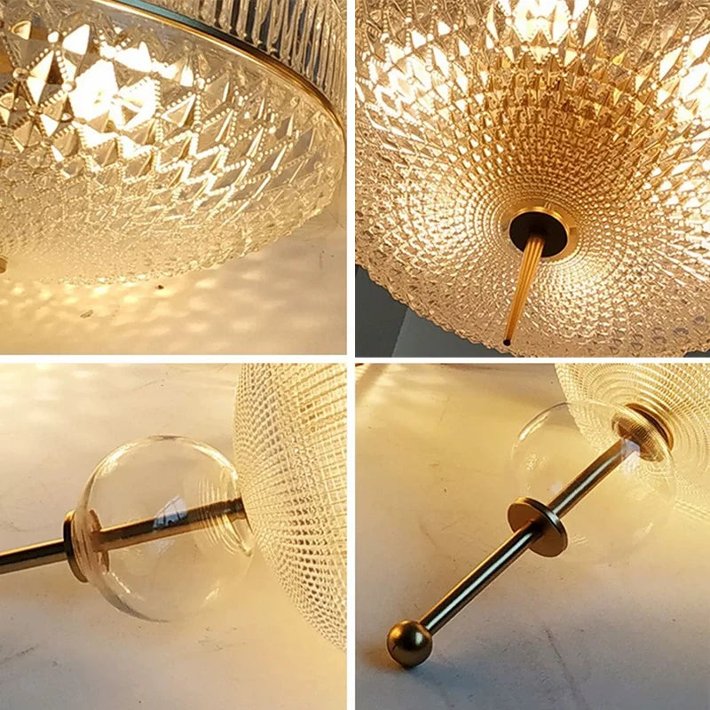Creative champagne glass and gold metal pendant light 3000k - vue 5 sur 10