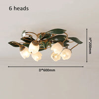 French vintage floral copper ceiling lantern for bedroom and living room