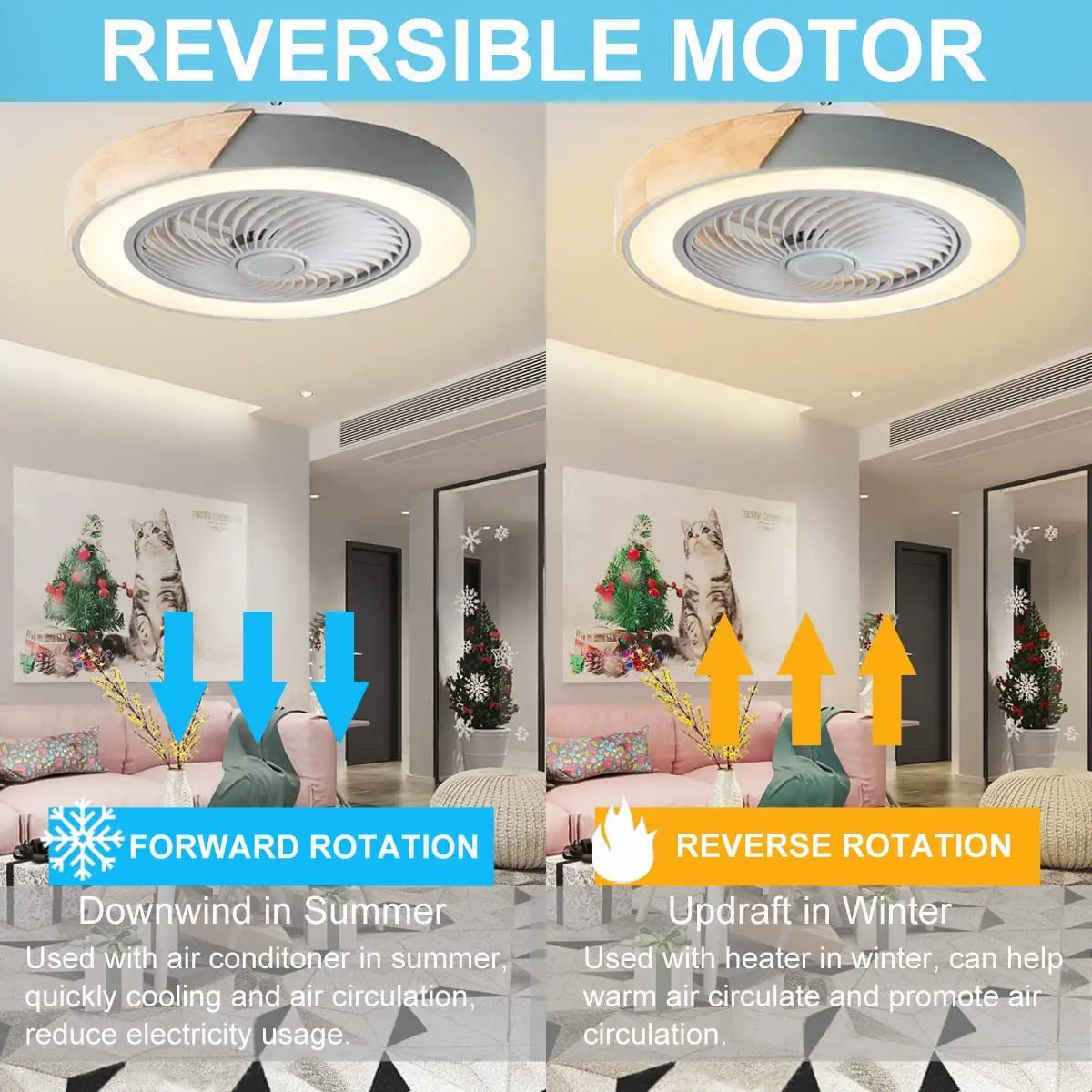 Wooden ceiling light with remote control and variable 3-colour LED - vue 4 sur 12