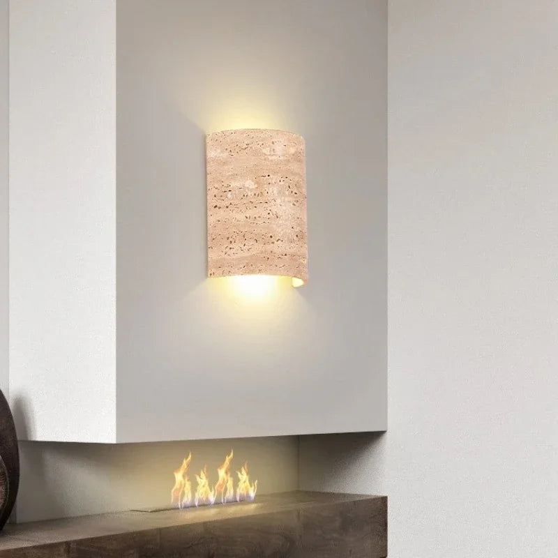 Modern decorative natural stone LED wall light