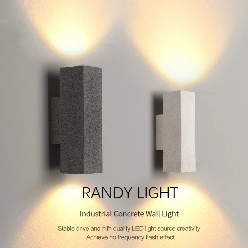 Industrial concrete wall light for outdoor and garden