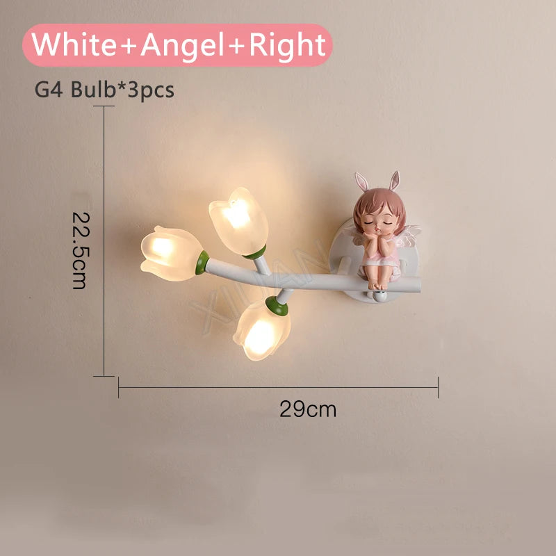 Led g4 wall light girl rabbit flower for children - vue 19 sur 22