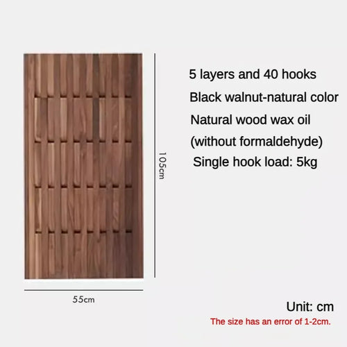 wooden wall coat rack for clothes and keys - vue 13 sur 18