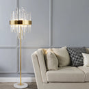 Post-modern nordic luxury gold crystal LED floor lamp