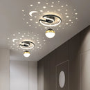 Black grey 28W LED ceiling light with glass ball shades, star effect for hallway, foyer and indoor lighting