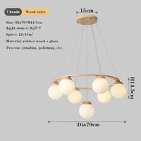 Modern multi-head glass LED chandelier for indoor use