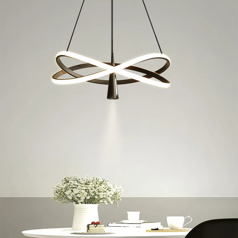 Modern LED pendant chandelier for elegant interior decor - vue 3 sur 12
