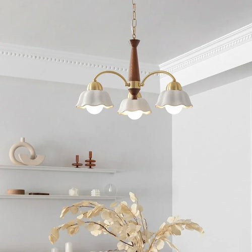 Modern ceramic flower chandelier for contemporary interiors - vue 4 sur 12