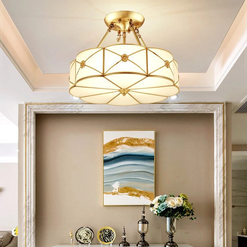 Vintage copper ceiling light in American industrial retro style