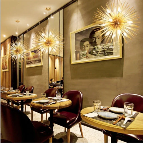 Hedgehog ball chandelier nordic style home lighting - vue 3 sur 12