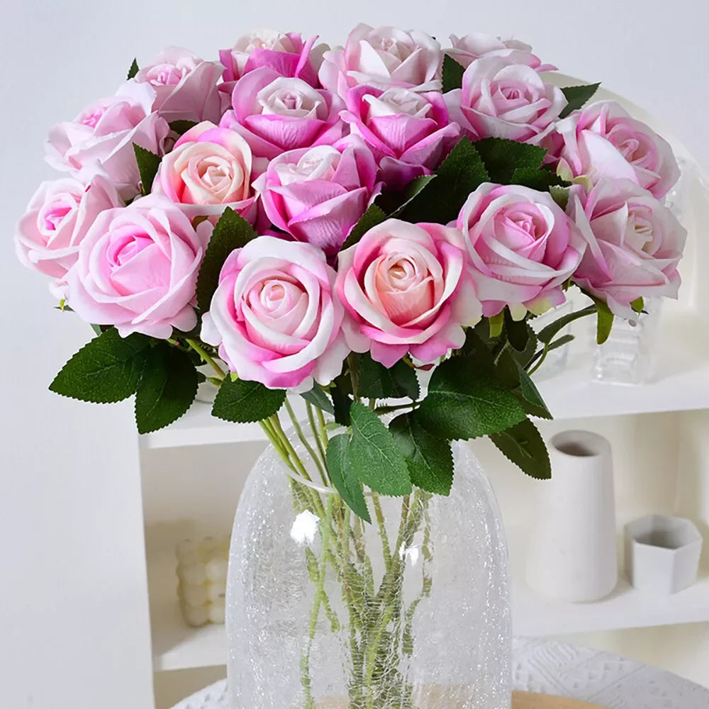 Artificial silk rose for wedding and event decoration