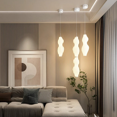 Custom nordic rotomoulded bamboo tatami pendant lamp - vue 3 sur 9