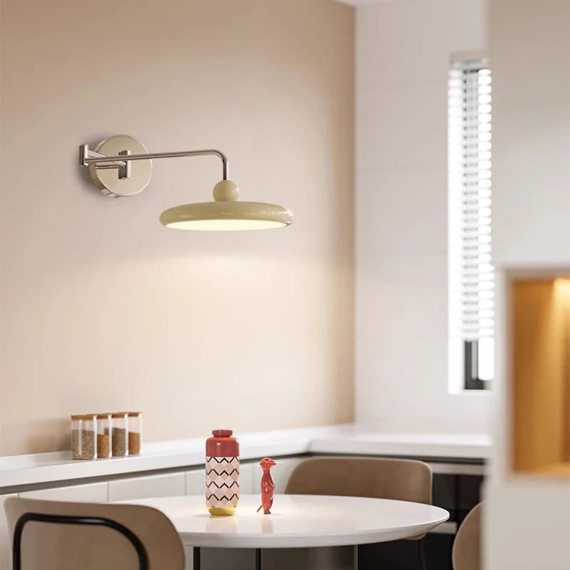 Nordic folding swing arm LED wall light, retractable modern bedside lamp - vue 3 sur 9