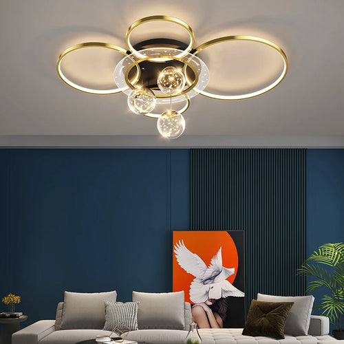 Modern decorative ring-shaped ceiling light for interiors - vue 2 sur 7