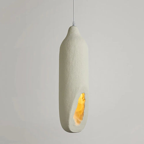 Wabi sabi off-white pendant light nordic water bottle shape 63 cm high for bedroom or dining room