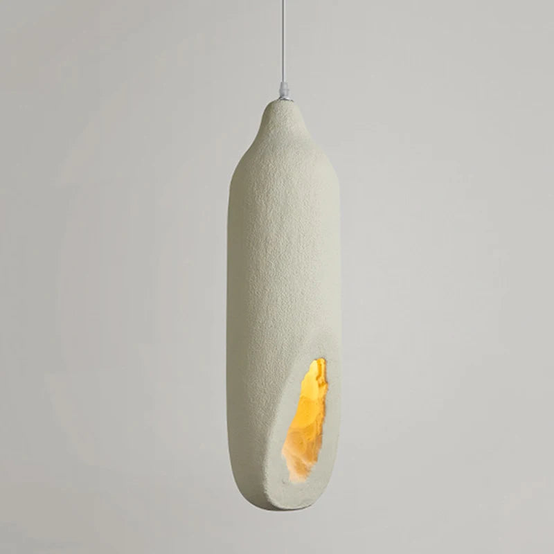 Wabi sabi off-white pendant light nordic water bottle shape 63 cm high for bedroom or dining room