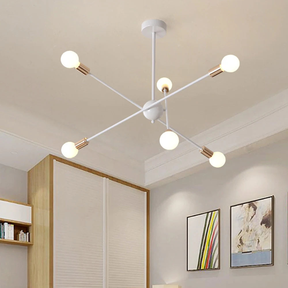 lustre moderne nordique sputnik avec éclairage led intérieur - vue 6 sur 16