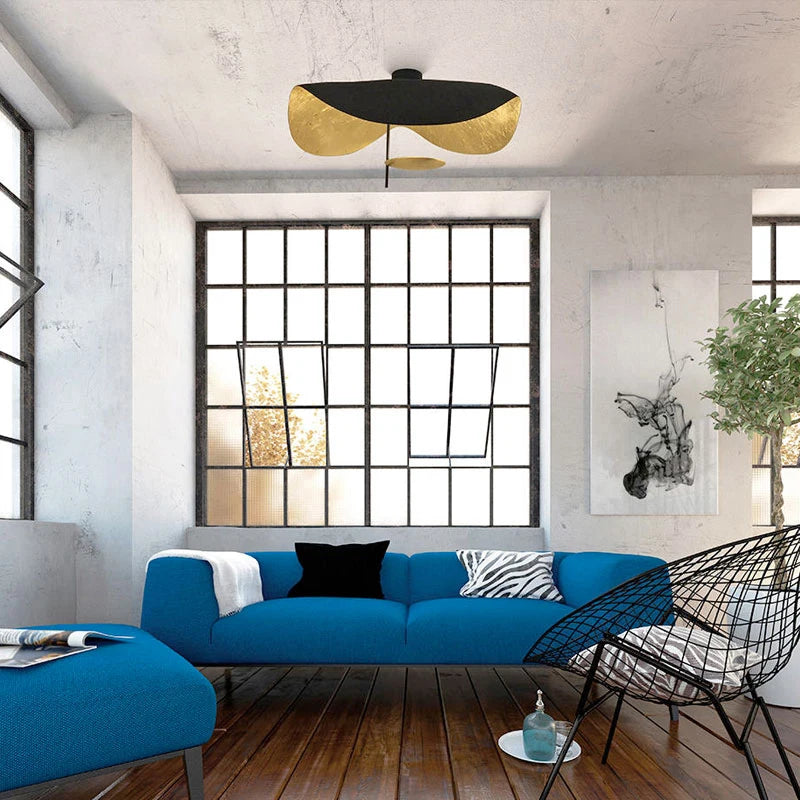 Modern retro industrial flying saucer LED ceiling light - vue 4 sur 9