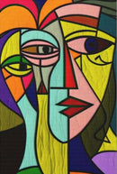 Abstract cubist painting Picasso style character head wall decor