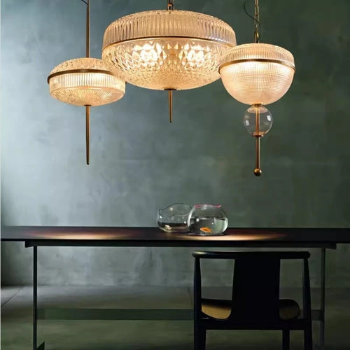 Creative champagne glass and gold metal pendant light 3000k - vue 4 sur 10