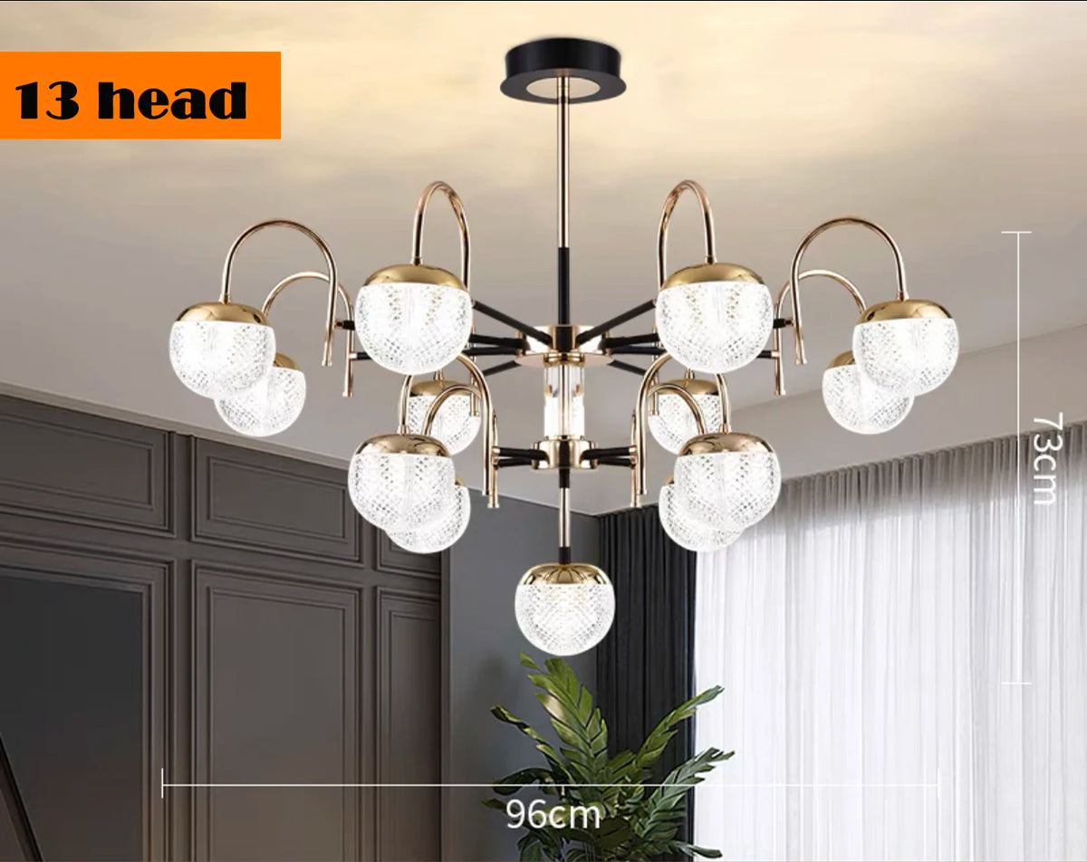 Modern wrought iron chandelier for interior decoration - vue 8 sur 9