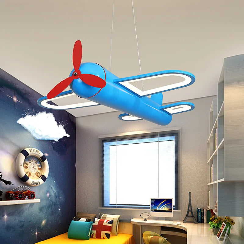 Creative helicopter chandelier for children's and youth rooms